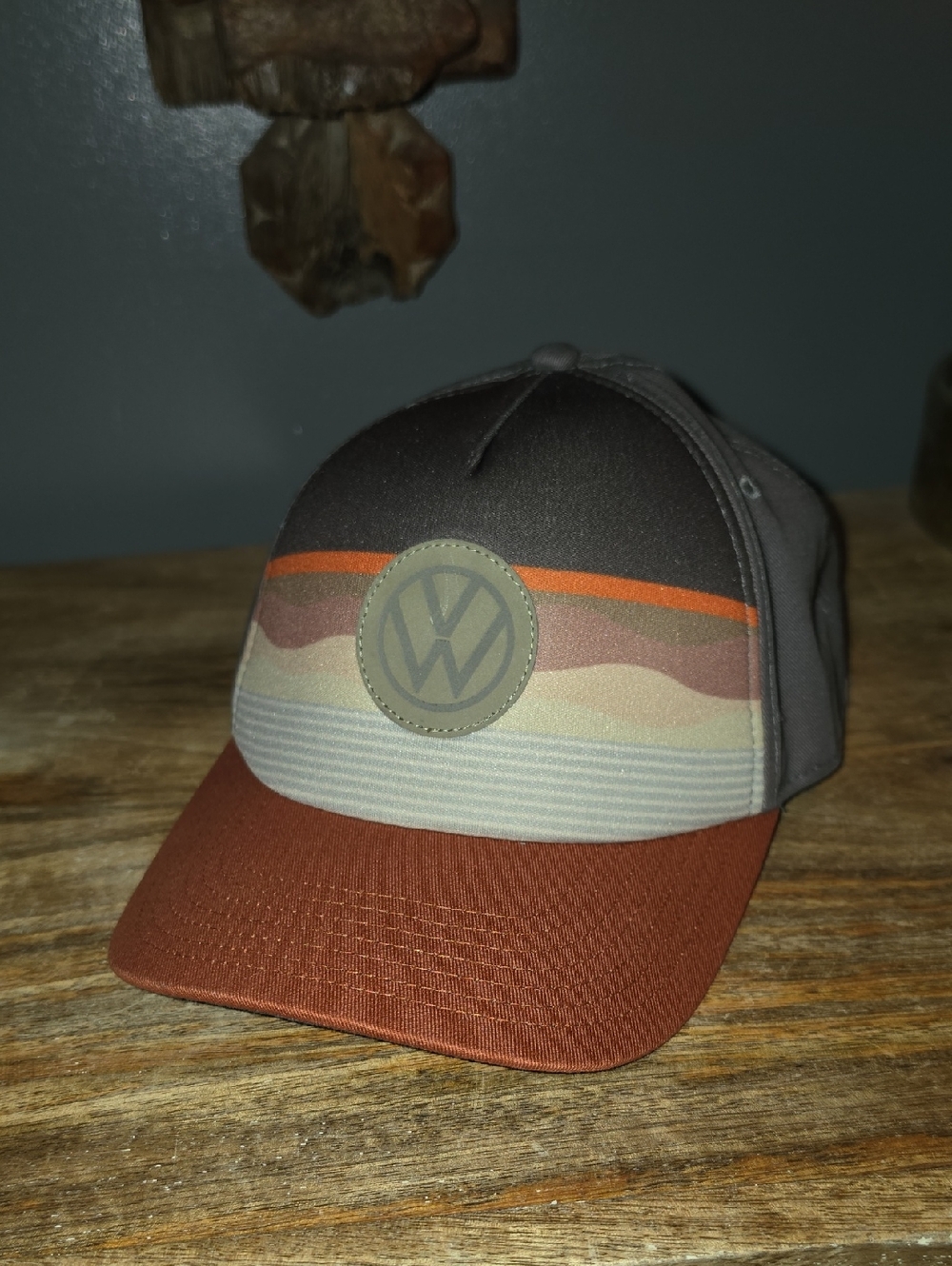 Volkswagen Men's Rust and Brown Gray Wave Trucker Hat